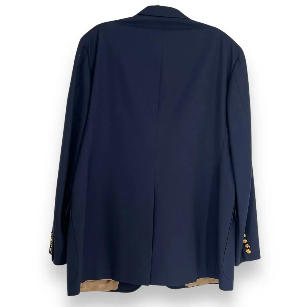 MARK SHALE Men’s Navy Blue Woven Wool Sport Coat  44R